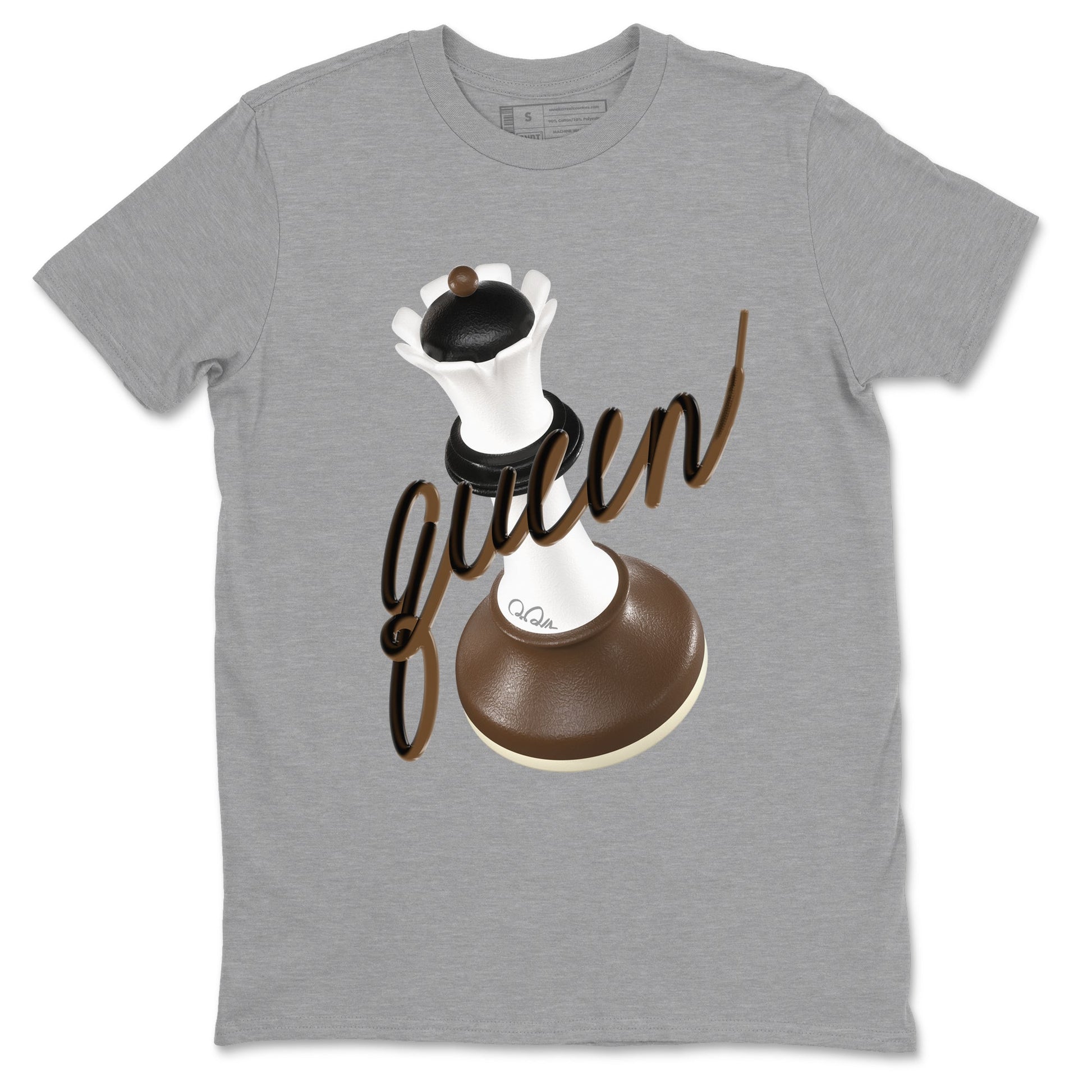 1s Low OG Mocha shirts to match jordans 3D Queen sneaker match tees Air Jordan 1 Mocha match shoes to clothes SNRT Sneaker Tees unisex cotton Heather Grey 2 shirts