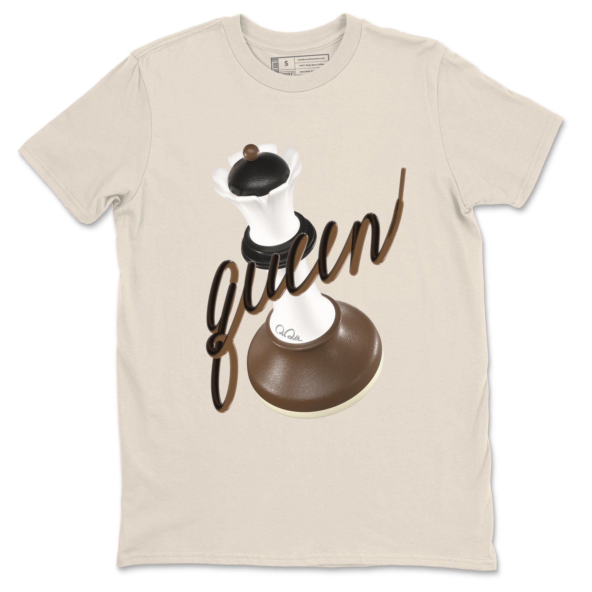 1s Low OG Mocha shirts to match jordans 3D Queen sneaker match tees Air Jordan 1 Mocha match shoes to clothes SNRT Sneaker Tees unisex cotton Natural 2 shirts