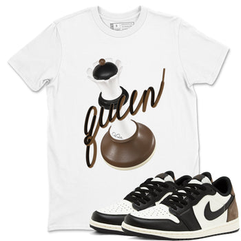 1s Low OG Mocha shirts to match jordans 3D Queen sneaker match tees Air Jordan 1 Mocha match shoes to clothes SNRT Sneaker Tees unisex cotton White 1 shirts