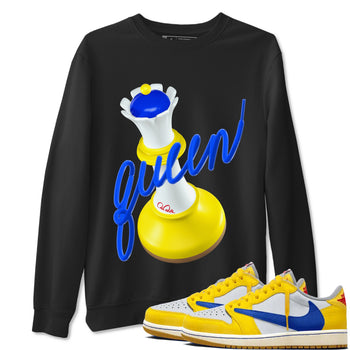 1s Travis Scott Canary shirt to match jordans 3D Queen sneaker tees Air Jordan 1 Travis Scott Canary SNRT Sneaker Release Tees unisex cotton Black 1 crew neck shirt