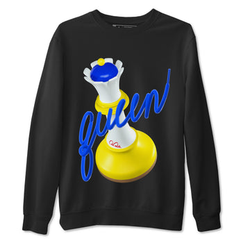 1s Travis Scott Canary shirt to match jordans 3D Queen sneaker tees Air Jordan 1 Travis Scott Canary SNRT Sneaker Release Tees unisex cotton Black 2 crew neck shirt