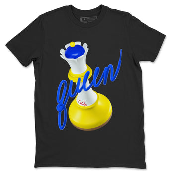 1s Travis Scott Canary shirt to match jordans 3D Queen sneaker tees Air Jordan 1 Travis Scott Canary SNRT Sneaker Release Tees unisex cotton Black 2 crew neck shirt