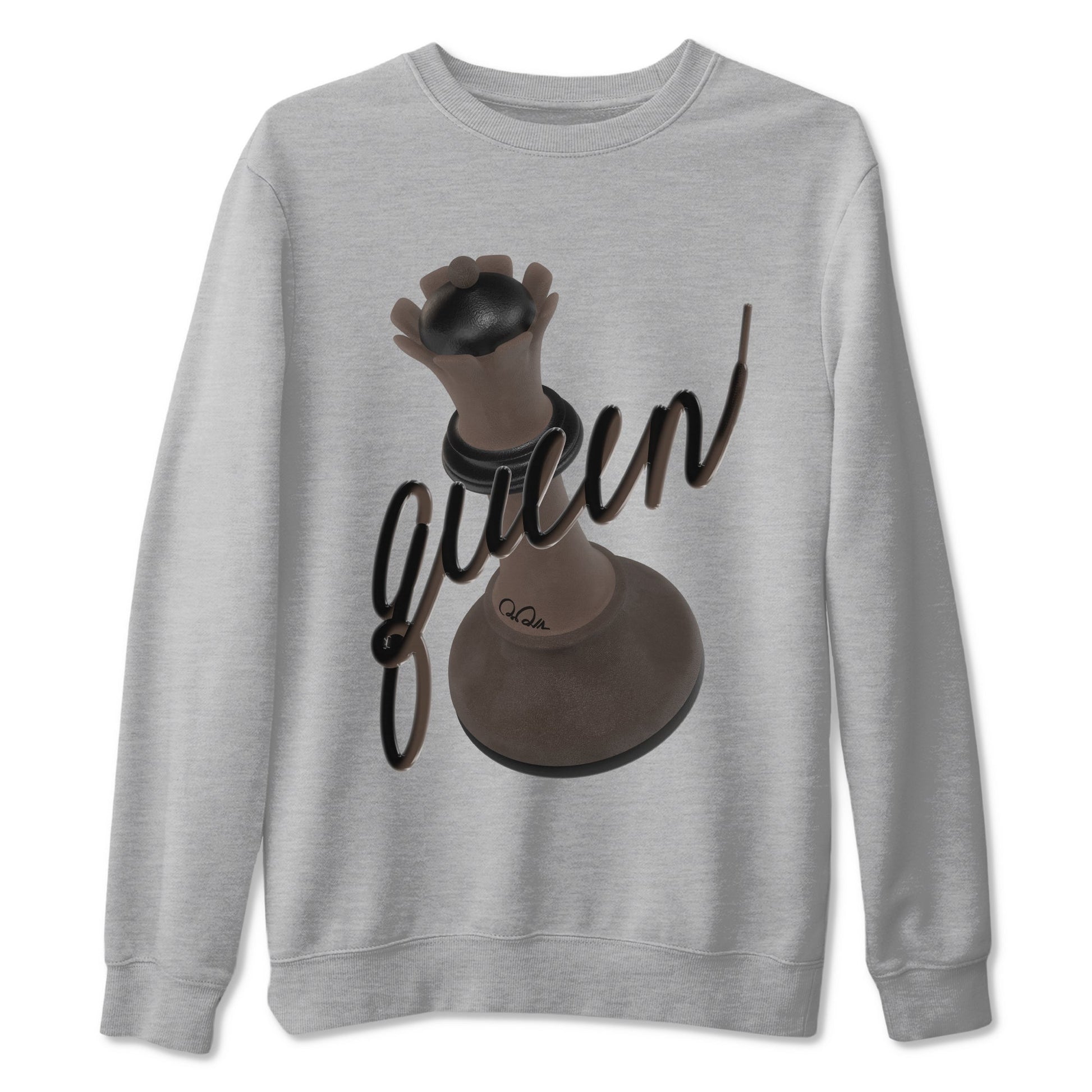 Air Jordan 1 Travis Scott Velvet Brown shirts to match jordans 3D Queen sneaker match tees Travis Scott x Air Jordan 1 Low OG Velvet Brown best t shirts to wear with jordans SNRT Sneaker Tees unisex cotton Heather Grey 2 shirts