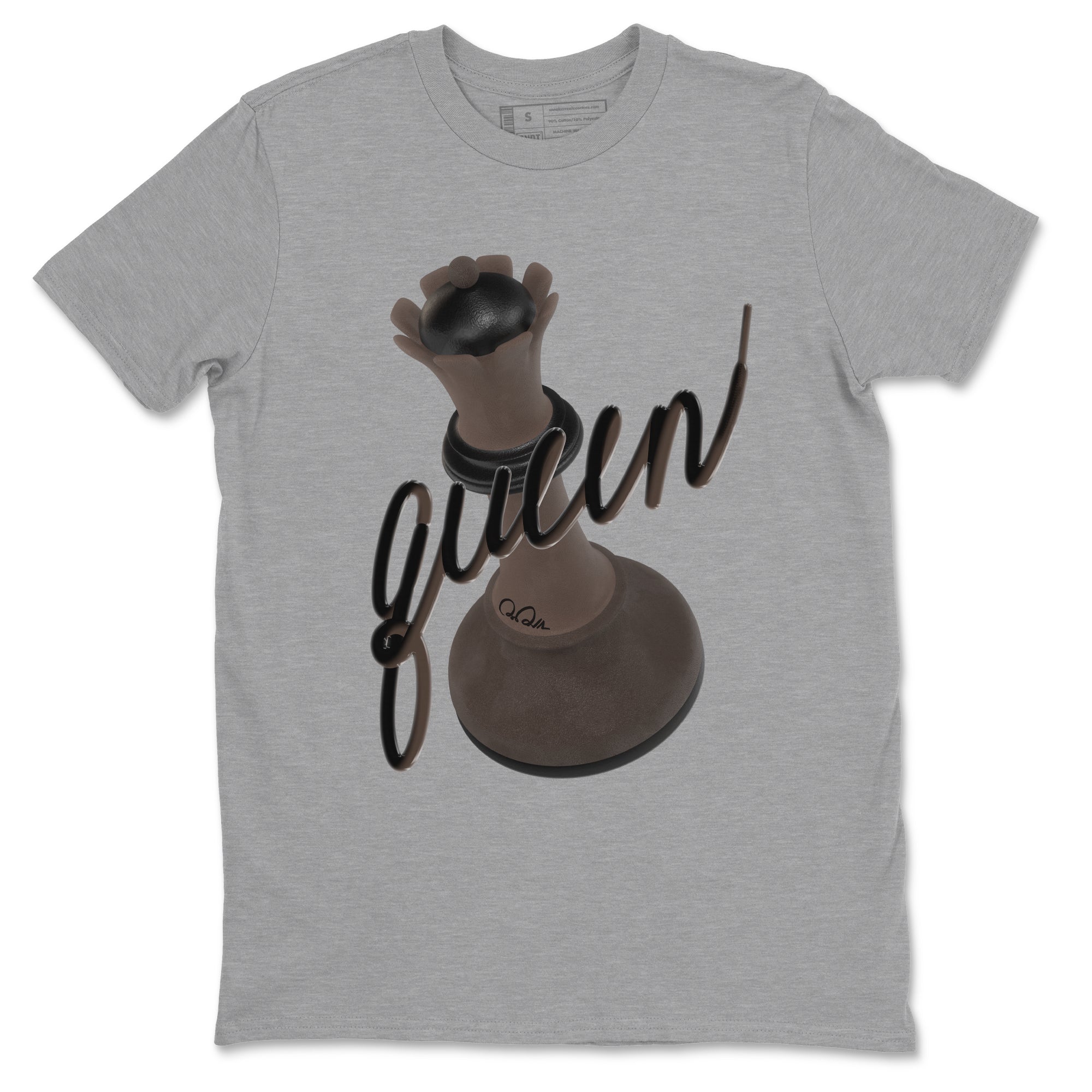 Air Jordan 1 Travis Scott Velvet Brown shirts to match jordans 3D Queen sneaker match tees Travis Scott x Air Jordan 1 Low OG Velvet Brown best t shirts to wear with jordans SNRT Sneaker Tees unisex cotton Heather Grey 2 shirts