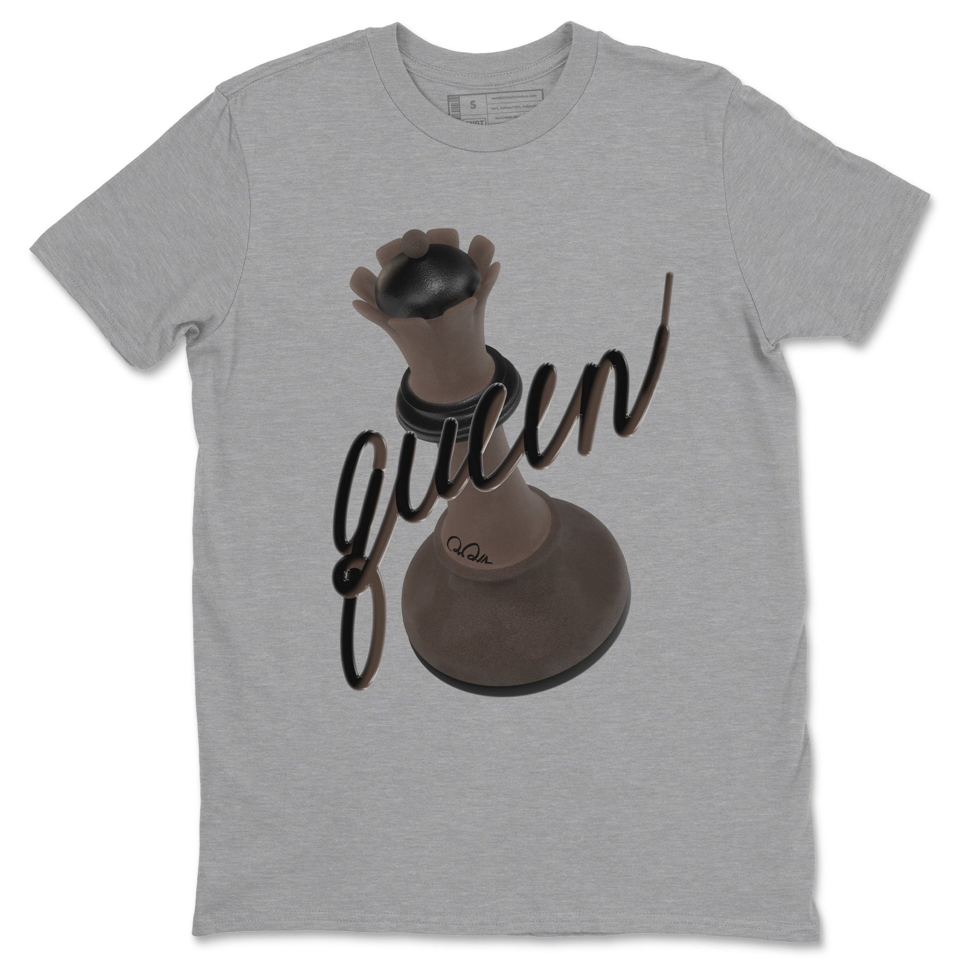Air Jordan 1 Travis Scott Velvet Brown shirts to match jordans 3D Queen sneaker match tees Travis Scott x Air Jordan 1 Low OG Velvet Brown best t shirts to wear with jordans SNRT Sneaker Tees unisex cotton Heather Grey 2 shirts