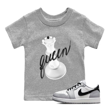 1s Wolf Grey shirts to match jordans 3D Queen sneaker match tees Air Jordan 1 Wolf Grey SNRT Sneaker Tees streetwear brand Baby and Youth Heather Grey 1 cotton tee