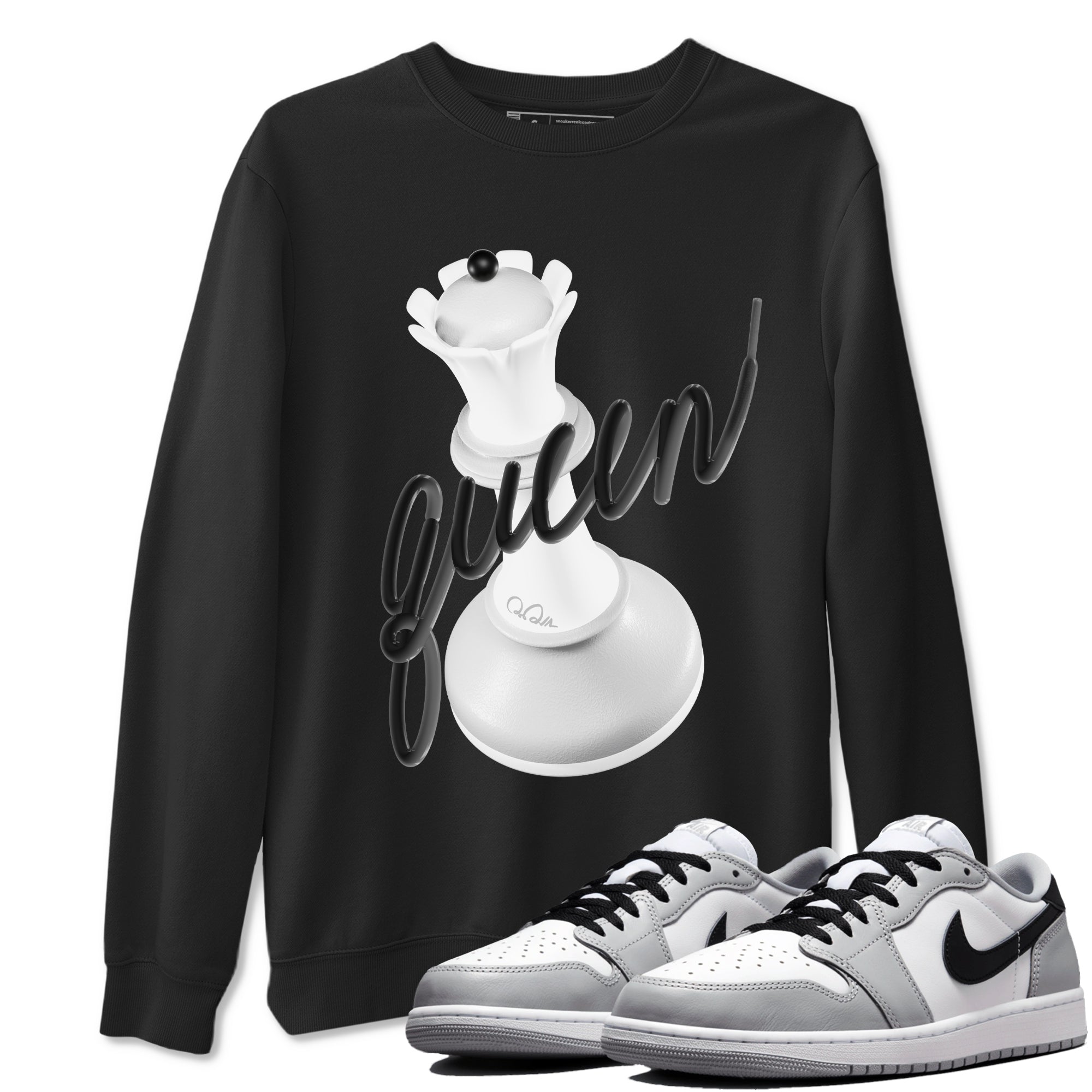 1s Wolf Grey shirts to match jordans 3D Queen sneaker match tees Air Jordan 1 Wolf Grey SNRT Sneaker Tees streetwear brand Black 1 unisex cotton tee
