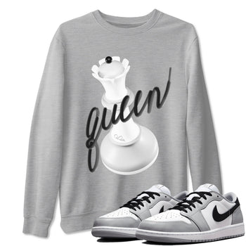 1s Wolf Grey shirts to match jordans 3D Queen sneaker match tees Air Jordan 1 Wolf Grey SNRT Sneaker Tees streetwear brand Heather Grey 1 unisex cotton tee