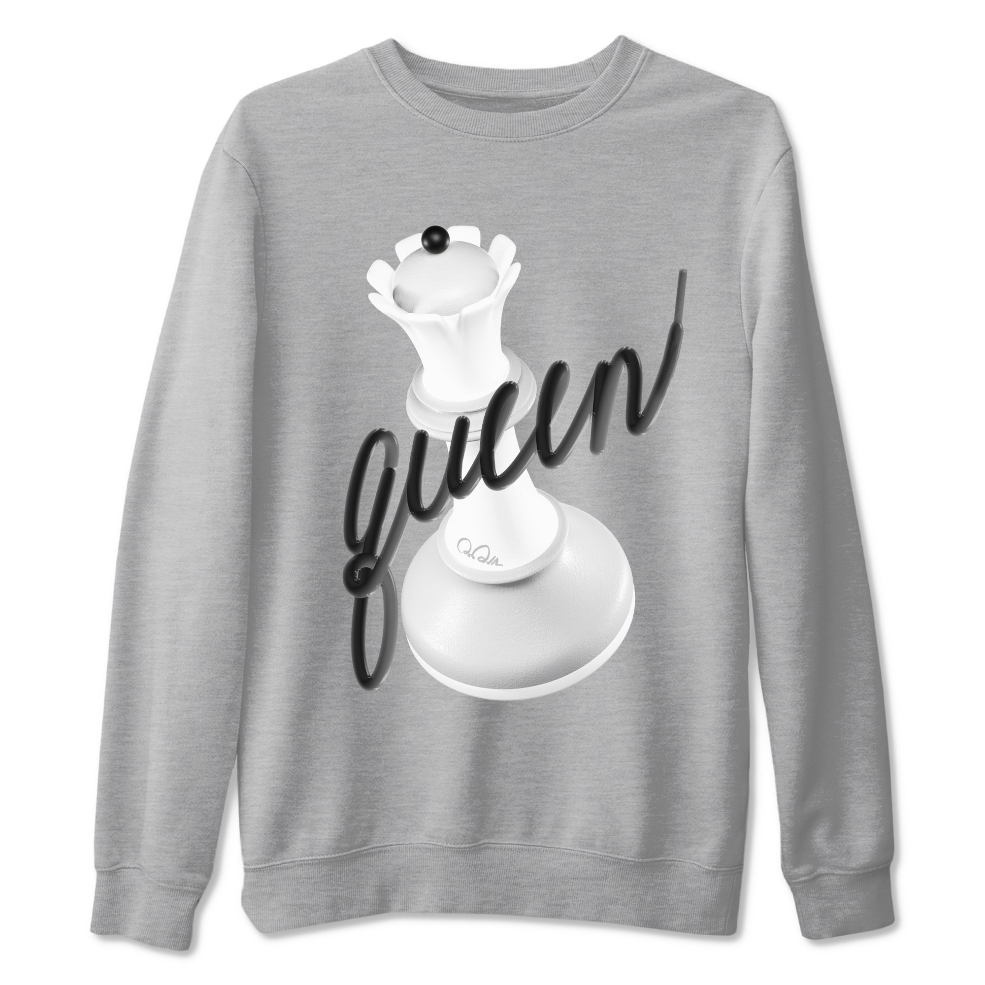 1s Wolf Grey shirts to match jordans 3D Queen sneaker match tees Air Jordan 1 Wolf Grey SNRT Sneaker Tees streetwear brand Heather Grey 2 unisex cotton tee