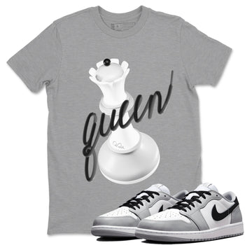1s Wolf Grey shirts to match jordans 3D Queen sneaker match tees Air Jordan 1 Wolf Grey SNRT Sneaker Tees streetwear brand Heather Grey 1 unisex cotton tee