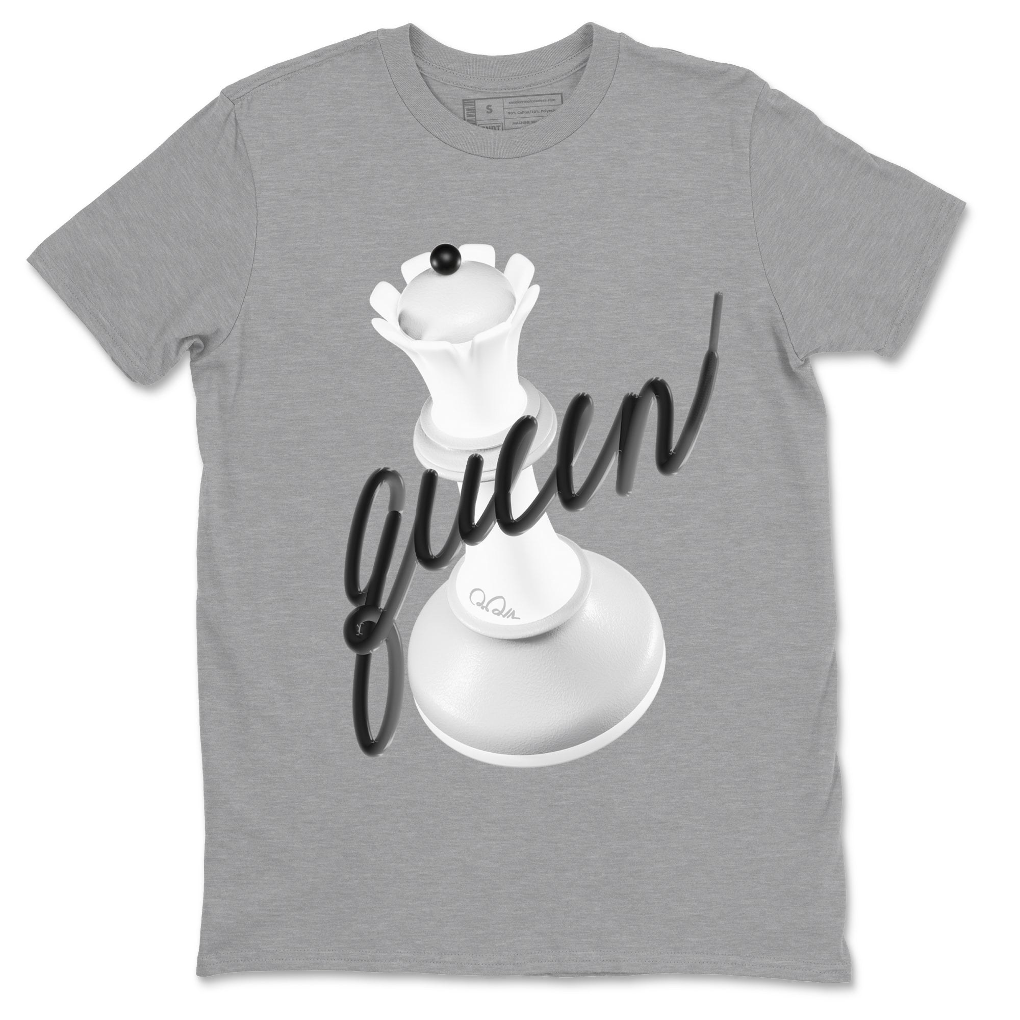 1s Wolf Grey shirts to match jordans 3D Queen sneaker match tees Air Jordan 1 Wolf Grey SNRT Sneaker Tees streetwear brand Heather Grey 2 unisex cotton tee