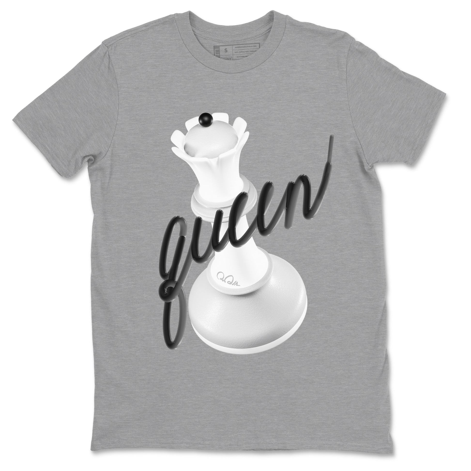 1s Wolf Grey shirts to match jordans 3D Queen sneaker match tees Air Jordan 1 Wolf Grey SNRT Sneaker Tees streetwear brand Heather Grey 2 unisex cotton tee