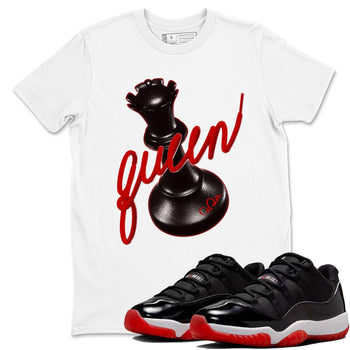 Jordan 11 Low Bred t-shirts to match jordans 3d Queen sneaker match tees Air Jordan 11 Bred graphic tee for sneakerheads SNRT Sneaker Tees unisex cotton White 1 shirts