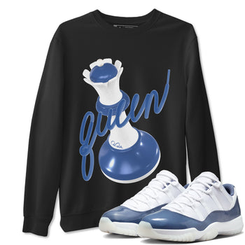 11s Diffused Blue Shirts To Match Jordans 3D Queen sneaker match tees Air Jordan 11 Diffused Blue Tee SNRT Sneaker Release Tees unisex cotton Black 1 crew neck shirts