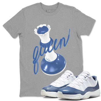 11s Diffused Blue Shirts To Match Jordans 3D Queen sneaker match tees Air Jordan 11 Diffused Blue Tee SNRT Sneaker Release Tees unisex cotton Heather Grey 1 crew neck shirts