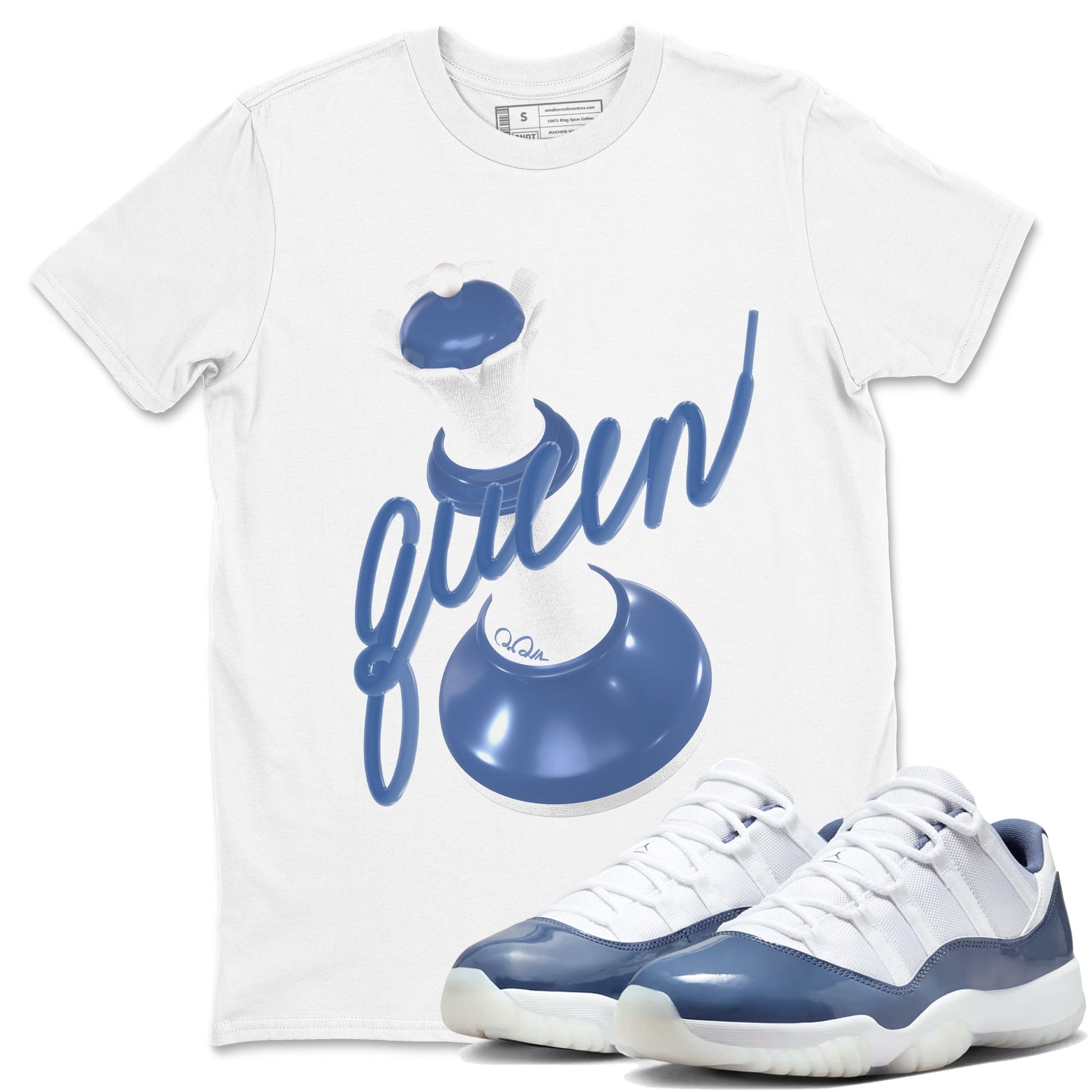 11s Diffused Blue Shirts To Match Jordans 3D Queen sneaker match tees Air Jordan 11 Diffused Blue Tee SNRT Sneaker Release Tees unisex cotton White 1 crew neck shirts