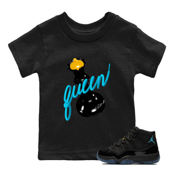 Sneaker match tees – Sneaker Tees To Match Air Jordan 11 Gamma Shoes – 3D Queen Kids T-Shirt Black 1