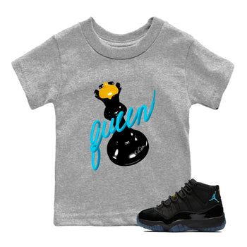 Sneaker match tees – Sneaker Tees To Match Air Jordan 11 Gamma Shoes – 3D Queen Kids T-Shirt Heather Grey 1