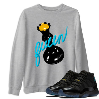 Sneaker match tees – Sneaker Tees To Match Air Jordan 11 Gamma Shoes – 3D Queen Tee Heather Grey 1