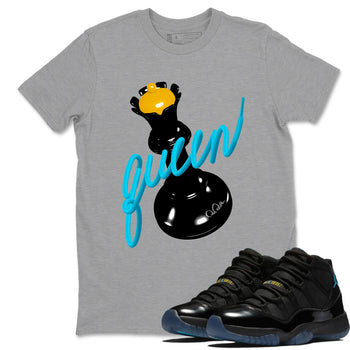 Sneaker match tees – Sneaker Tees To Match Air Jordan 11 Gamma Shoes – 3D Queen Tee Heather Grey 1