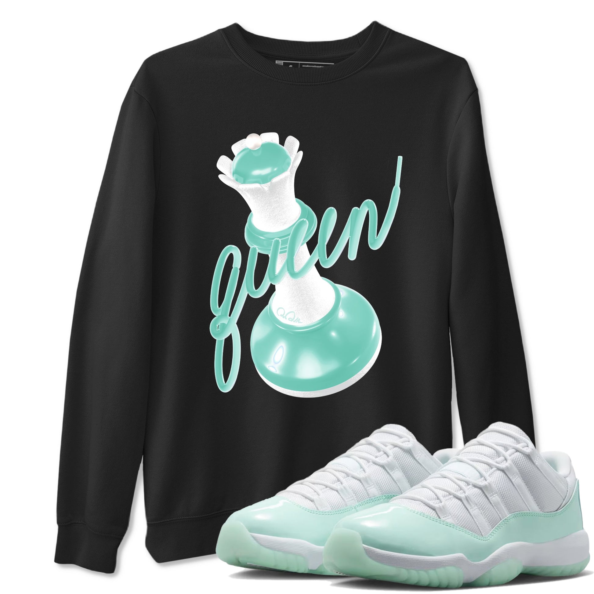 3D Queen sneaker match t-shirt styled to complete your fit with the Air Jordan 11 Igloo sneakers, shown in Black 1.
