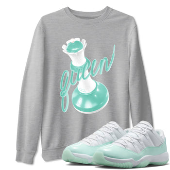 3D Queen sneaker match t-shirt styled to complete your fit with the Air Jordan 11 Igloo sneakers, shown in Heather Grey 1.