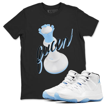 11s Retro Legend Blue shirts to match jordans 3D Queen sneaker match tees Air Jordan 11 Legend Blue best t shirts to wear with jordans SNRT Sneaker Tees unisex cotton Black 1 shirts