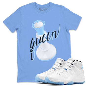 11s Retro Legend Blue shirts to match jordans 3D Queen sneaker match tees Air Jordan 11 Legend Blue best t shirts to wear with jordans SNRT Sneaker Tees unisex cotton Carolina Blue 1 shirts