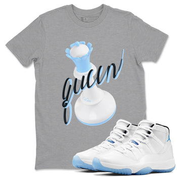 11s Retro Legend Blue shirts to match jordans 3D Queen sneaker match tees Air Jordan 11 Legend Blue best t shirts to wear with jordans SNRT Sneaker Tees unisex cotton Heather Grey 1 shirts