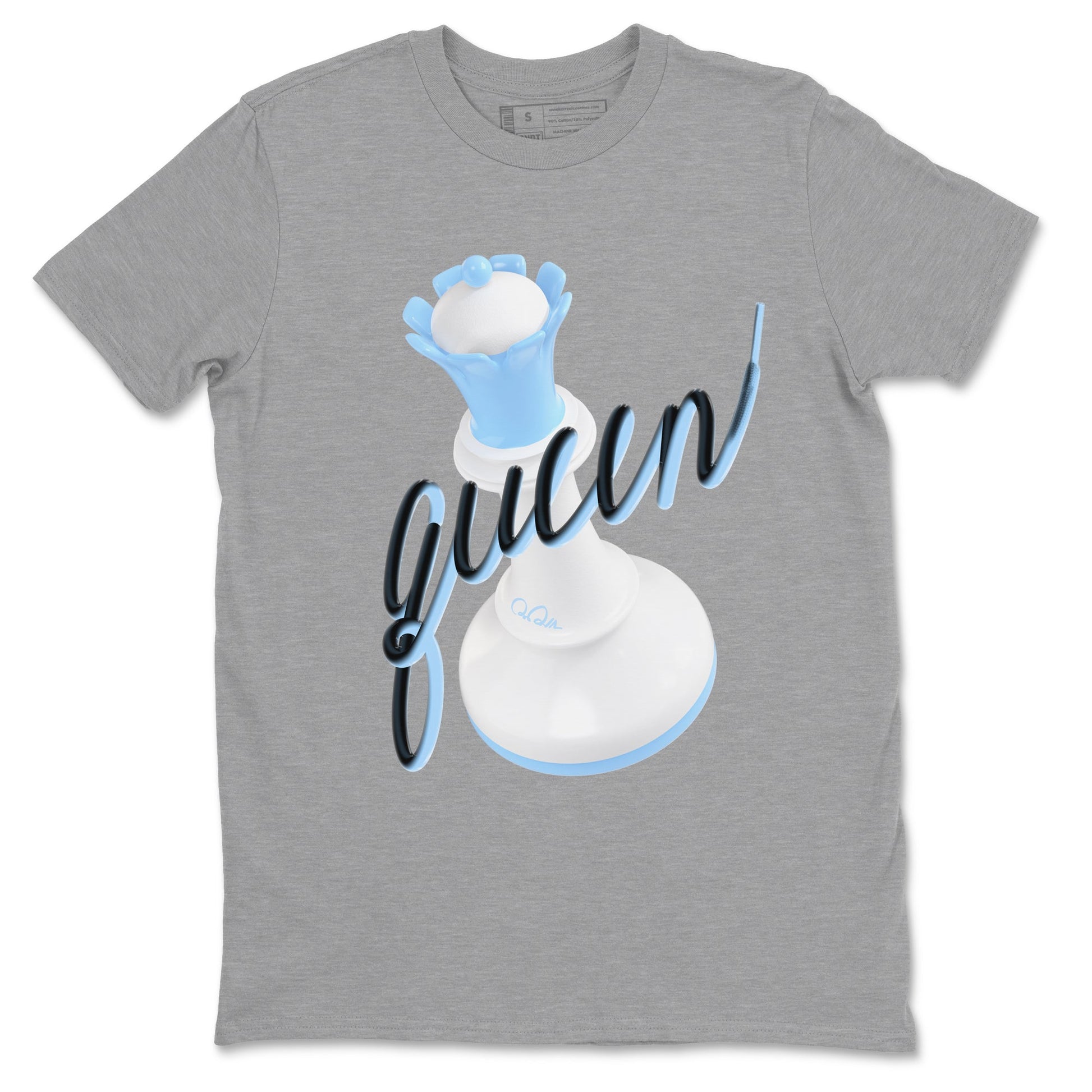 11s Retro Legend Blue shirts to match jordans 3D Queen sneaker match tees Air Jordan 11 Legend Blue best t shirts to wear with jordans SNRT Sneaker Tees unisex cotton Heather Grey 2 shirts