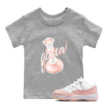 11s Legend Pink shirts to match jordans 3D Queen sneaker match tees Air Jordan 11 Legend Pink SNRT Sneaker Tees streetwear brand Baby and Youth Heather Grey 1 cotton tee