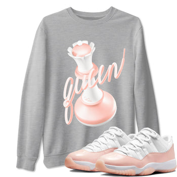 11s Legend Pink shirts to match jordans 3D Queen sneaker match tees Air Jordan 11 Legend Pink SNRT Sneaker Tees streetwear brand Heather Grey 1 unisex cotton tee