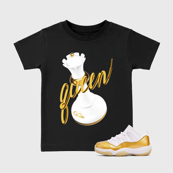 Sneaker match tees – Sneaker Tees To Match Air Jordan 11 Mother's Day Shoes – 3D Queen Kids T-Shirt Black 1