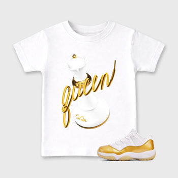 Sneaker match tees – Sneaker Tees To Match Air Jordan 11 Mother's Day Shoes – 3D Queen Kids T-Shirt White 1