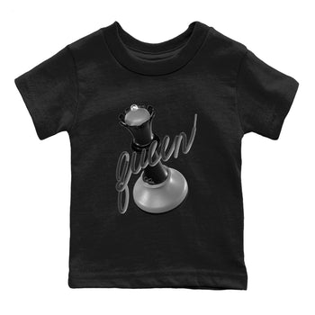 12s Black Wolf Grey shirts to match jordans 3D Queen sneaker match tees Air Jordan 12 Barons match shoes to clothes SNRT Sneaker Tees Youth Baby Black 2 tee