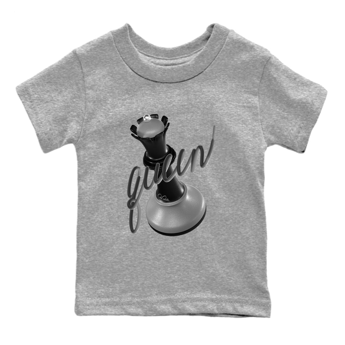 12s Black Wolf Grey shirts to match jordans 3D Queen sneaker match tees Air Jordan 12 Barons match shoes to clothes SNRT Sneaker Tees Youth Baby Heather Grey 2 tee