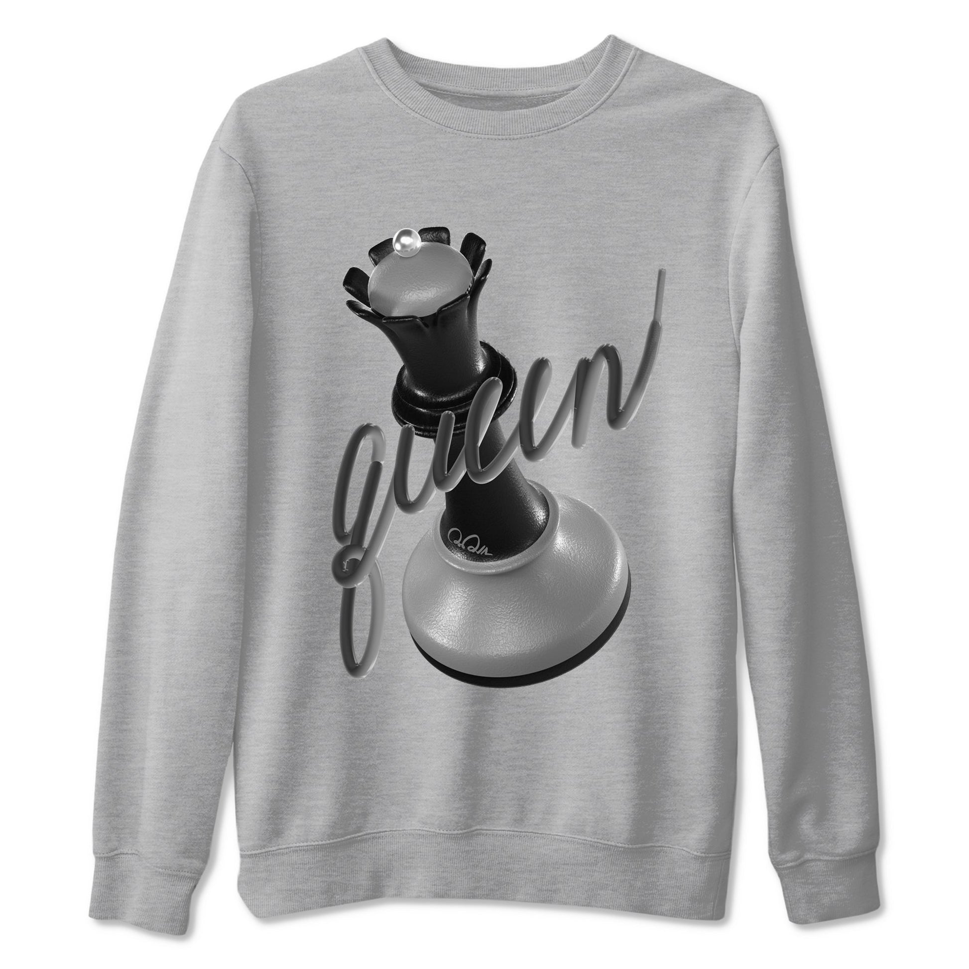 12s Black Wolf Grey shirts to match jordans 3D Queen sneaker match tees Air Jordan 12 Barons match shoes to clothes SNRT Sneaker Tees unisex cotton Heather Grey 2 shirts