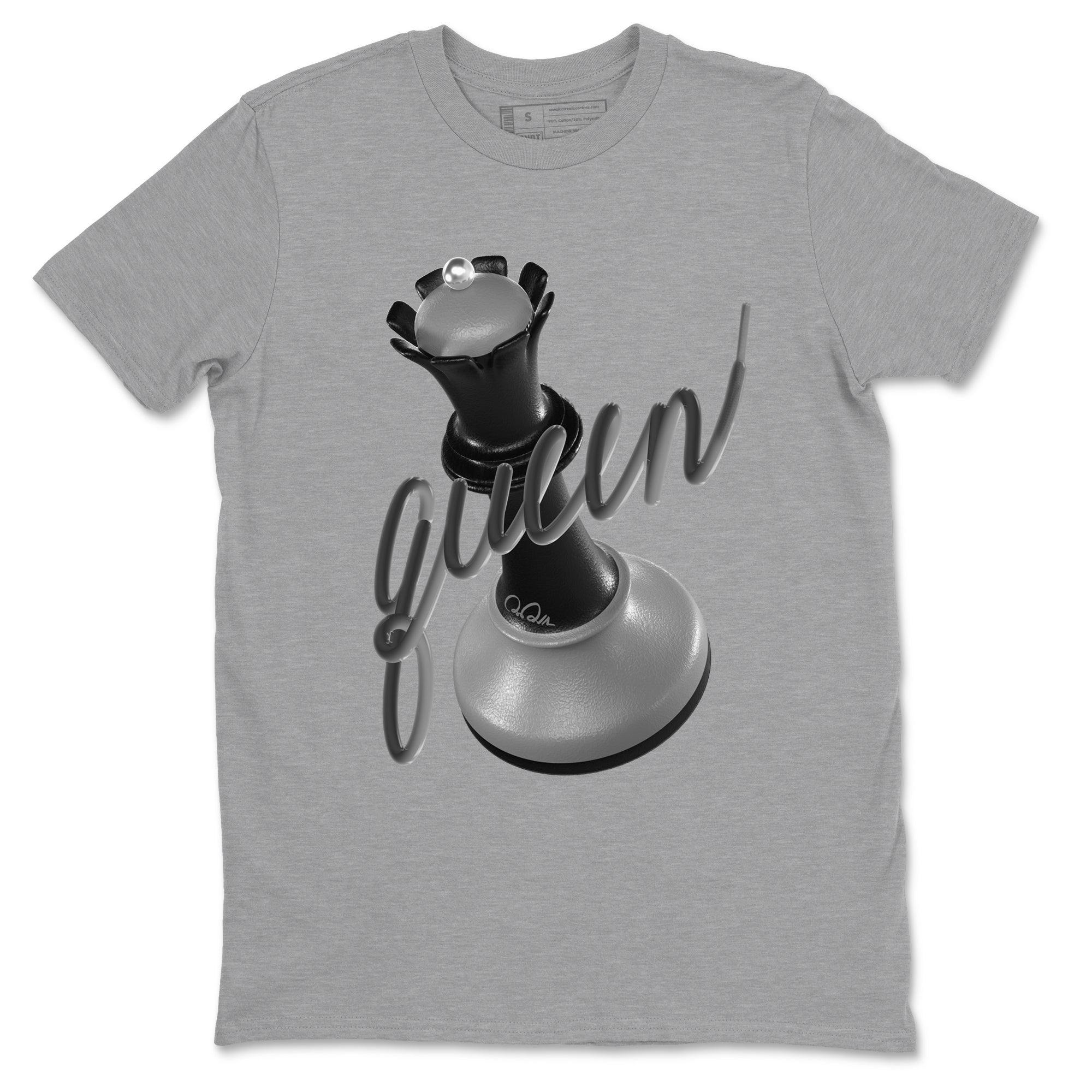 12s Black Wolf Grey shirts to match jordans 3D Queen sneaker match tees Air Jordan 12 Barons match shoes to clothes SNRT Sneaker Tees unisex cotton Heather Grey 2 shirts