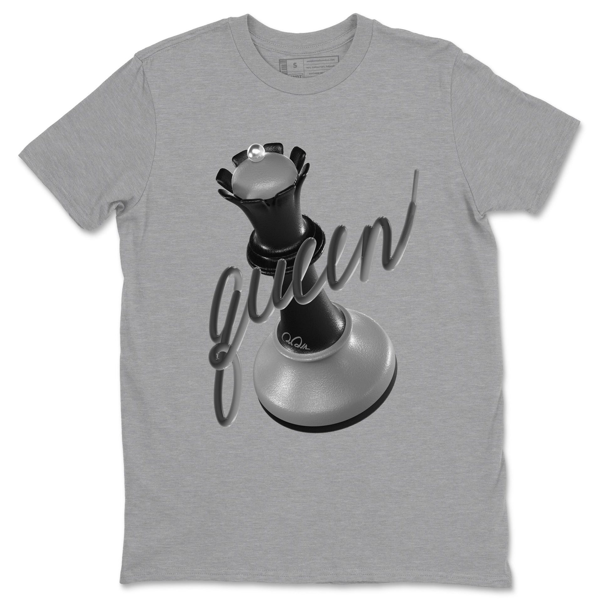 12s Black Wolf Grey shirts to match jordans 3D Queen sneaker match tees Air Jordan 12 Barons match shoes to clothes SNRT Sneaker Tees unisex cotton Heather Grey 2 shirts