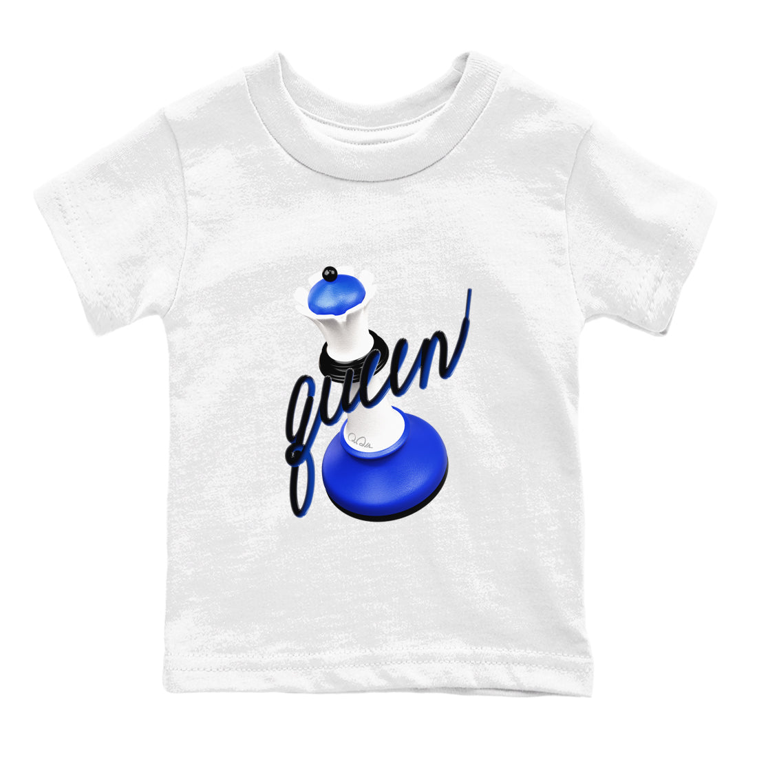12s Blueberry shirts to match jordans 3D Queen best t shirts to wear with jordans AJ12 White and Game Royal match shoes to clothes SNRT Sneaker Tees Youth Baby White 2 tee