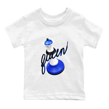 12s Blueberry shirts to match jordans 3D Queen best t shirts to wear with jordans AJ12 White and Game Royal match shoes to clothes SNRT Sneaker Tees Youth Baby White 2 tee