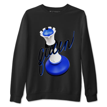 12s Blueberry shirts to match jordans 3D Queen best t shirts to wear with jordans AJ12 White and Game Royal match shoes to clothes SNRT Sneaker Tees unisex cotton Black 2 shirts