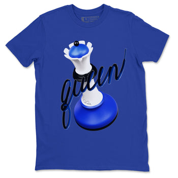 12s Blueberry shirts to match jordans 3D Queen best t shirts to wear with jordans AJ12 White and Game Royal match shoes to clothes SNRT Sneaker Tees unisex cotton Royal Blue 2 shirts