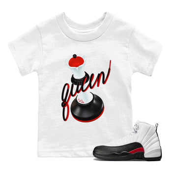 12s Taxi Flip shirts to match jordans 3D Queen sneaker match tees Air Jordan 12 Taxi Flip SNRT Sneaker Tees streetwear brand Baby and Youth White 1 cotton tee