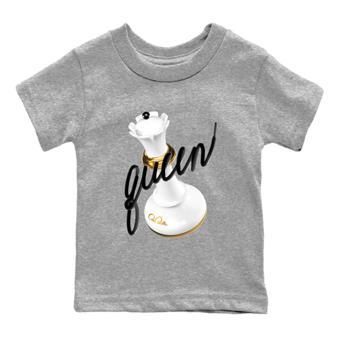 12s Taxi Sneaker match tees – Sneaker Tees To Match Air Jordan 12 Taxi Shoes – 3D Queen Kids T-Shirt Heather Grey 2