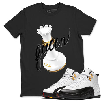 12s Taxi Sneaker match tees – Sneaker Tees To Match Air Jordan 12 Taxi Shoes – 3D Queen Tee Black 1