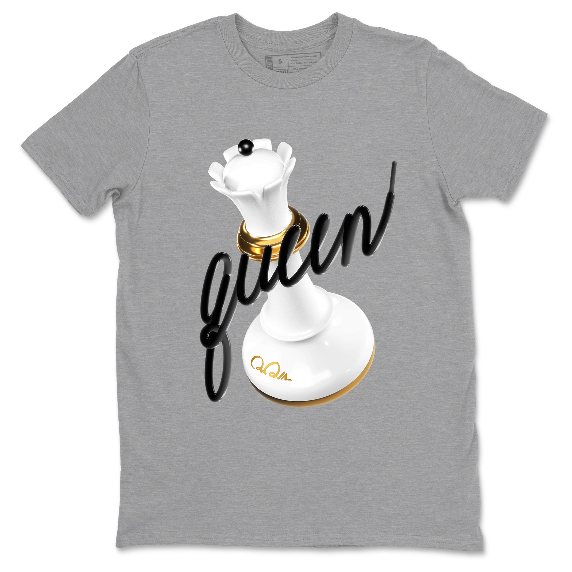 12s Taxi Sneaker match tees – Sneaker Tees To Match Air Jordan 12 Taxi Shoes – 3D Queen Tee Heather Grey 2