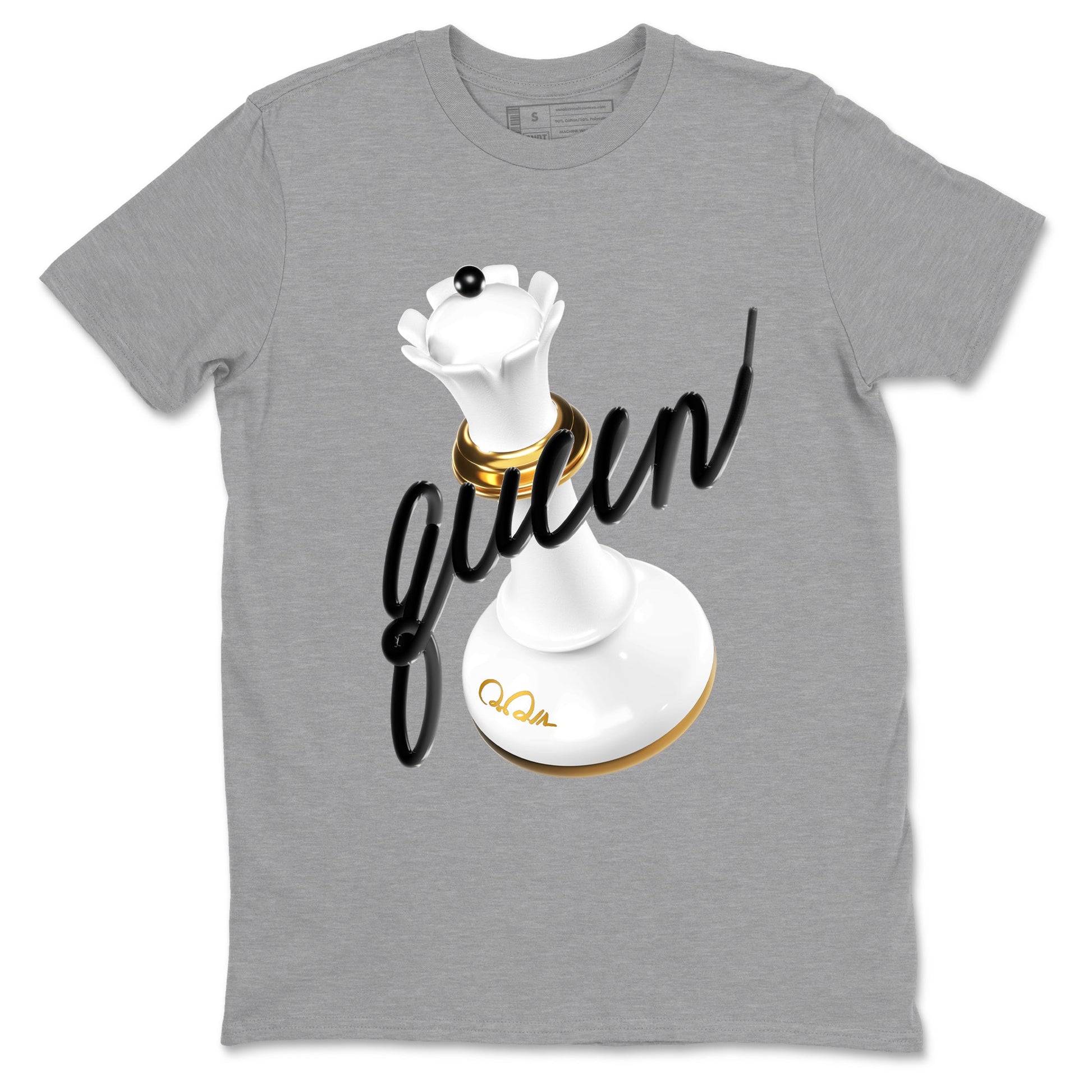 12s Taxi Sneaker match tees – Sneaker Tees To Match Air Jordan 12 Taxi Shoes – 3D Queen Tee Heather Grey 2