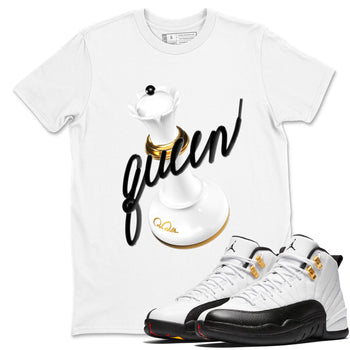 12s Taxi Sneaker match tees – Sneaker Tees To Match Air Jordan 12 Taxi Shoes – 3D Queen Tee White 1