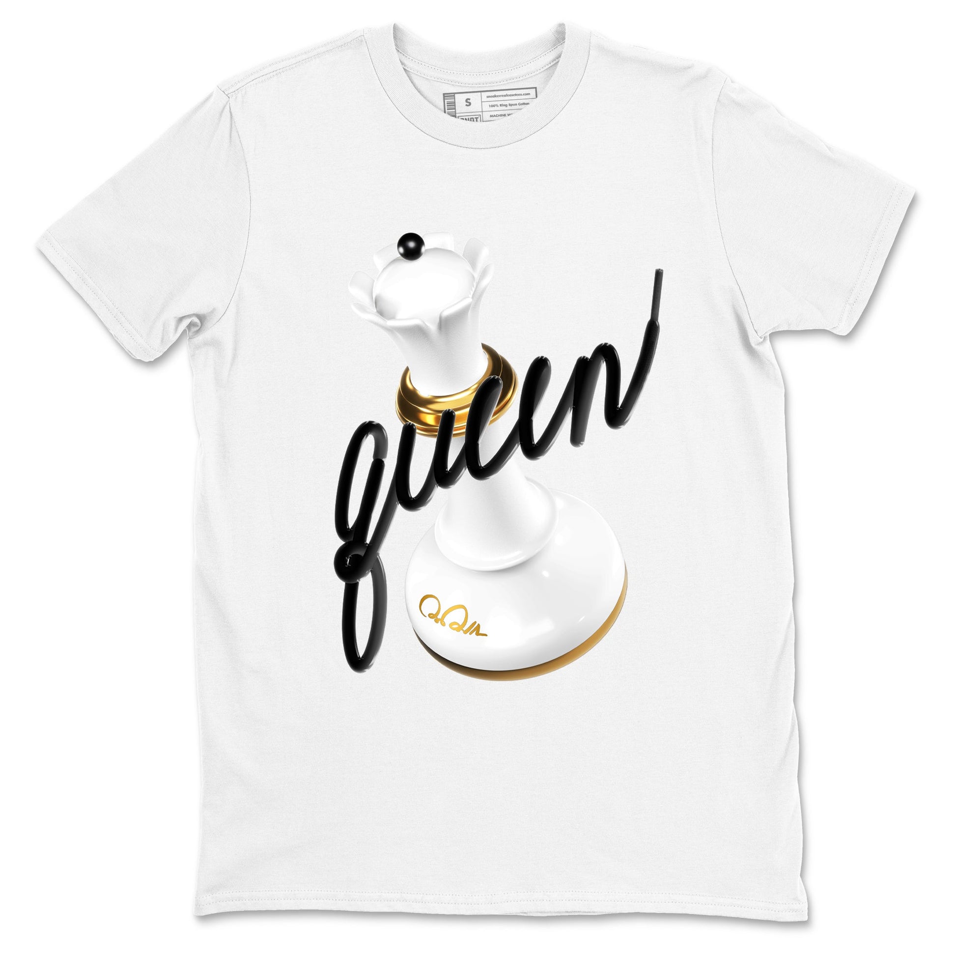 12s Taxi Sneaker match tees – Sneaker Tees To Match Air Jordan 12 Taxi Shoes – 3D Queen Tee White 2